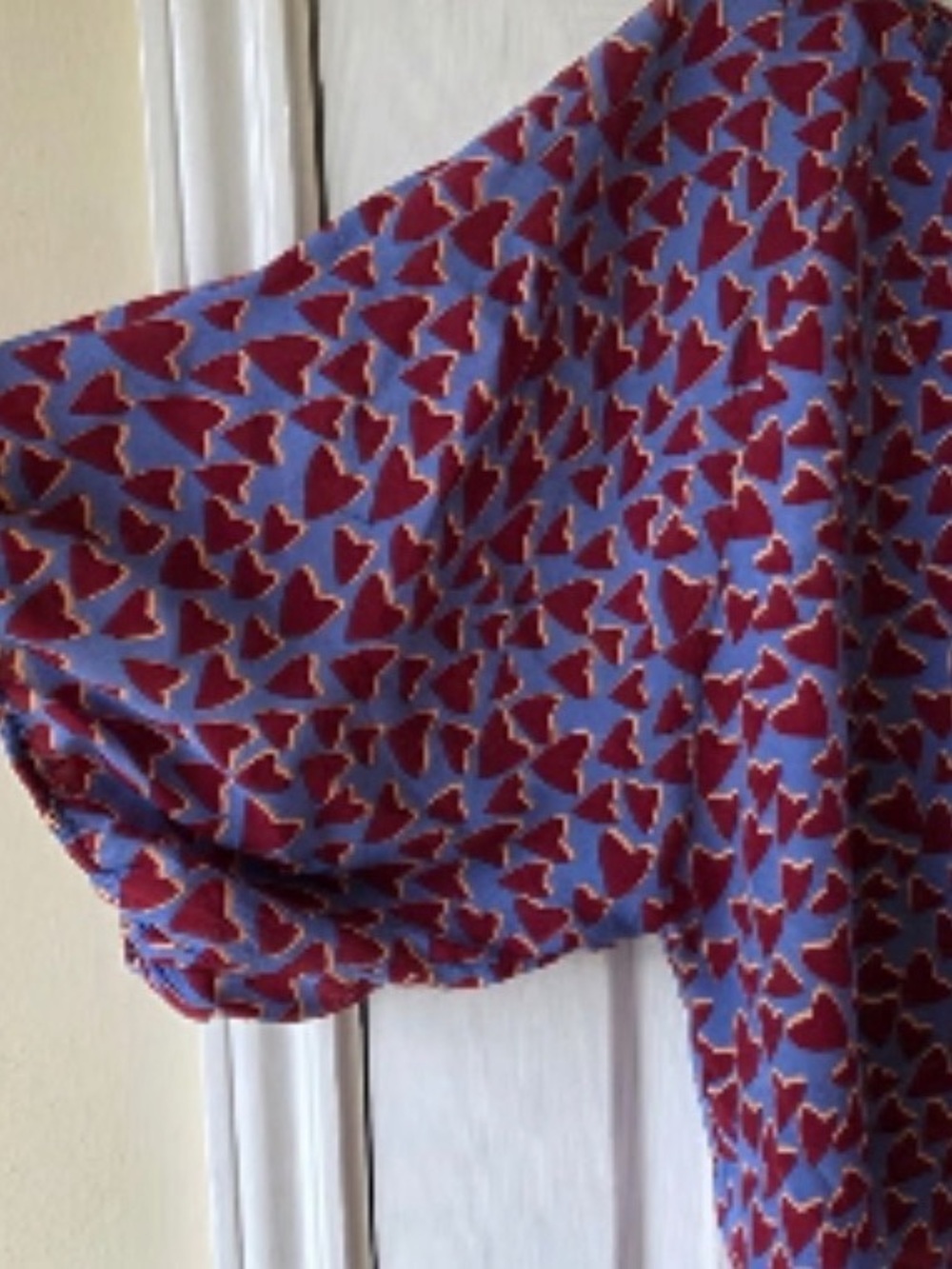 Anthropologie Blue Heart Print Blouse - Picture 5 of 8